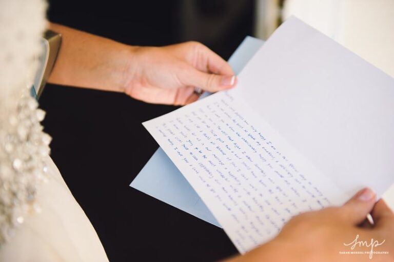 Letter to bride from groom