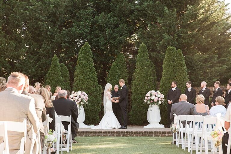 Wedding Ceremony at Sutherland Estate and Gardens, Wake Forest NC, Southern Love Studios