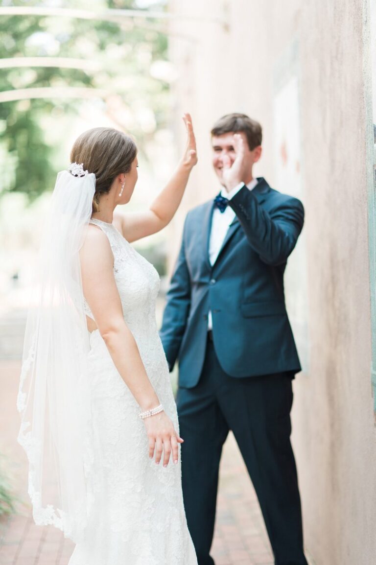 Bride and groom high five Missy Loves Jerry Photography