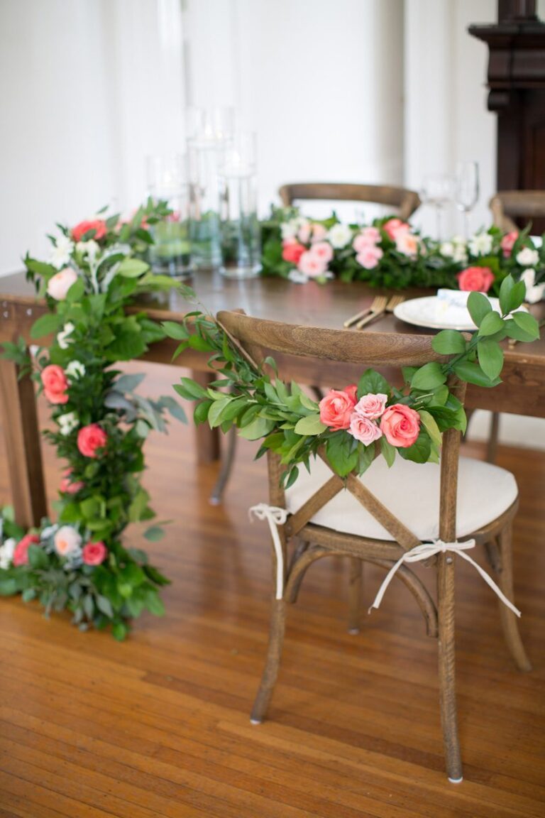 Leafy and Pink Roses Table Decor for romantic wedding by Tre Bella KMJ