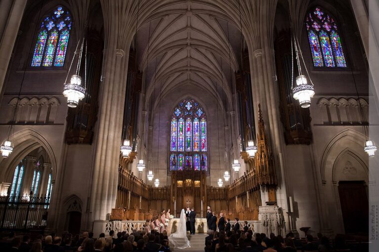 Bride and Groom say I do in historic Duke Chapel Wedding in Durham, Brian Mullins