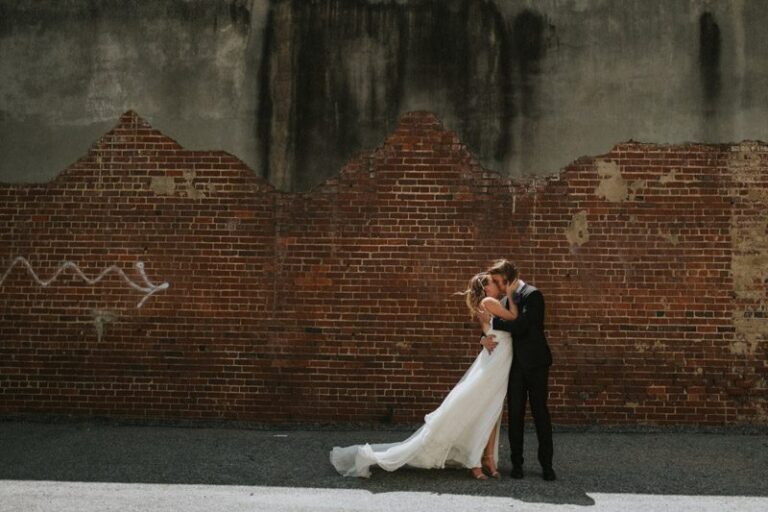Bride and groom in epic wedding photography with edgy feel to it in downtwon raleigh, The Stockroom at 230, Hartman Outdoor