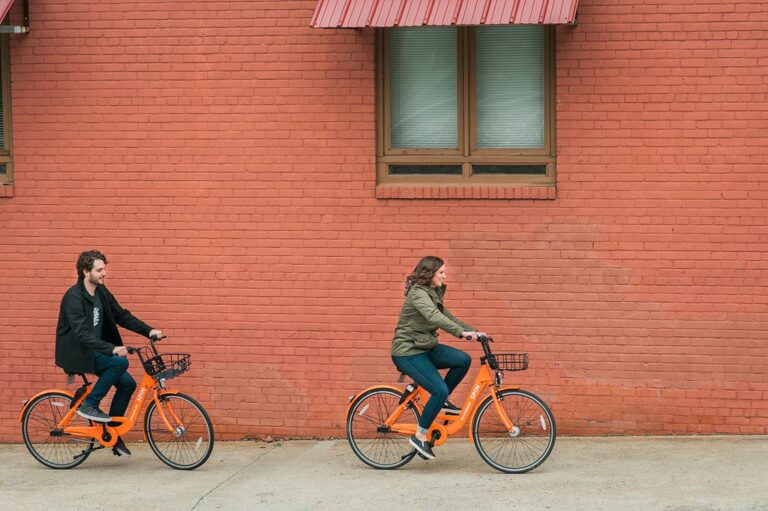 Engagement Shoot on Spin Bikes in Downtown Durham on Southern Bride and Groom blog by Fancy This NC Film Photography
