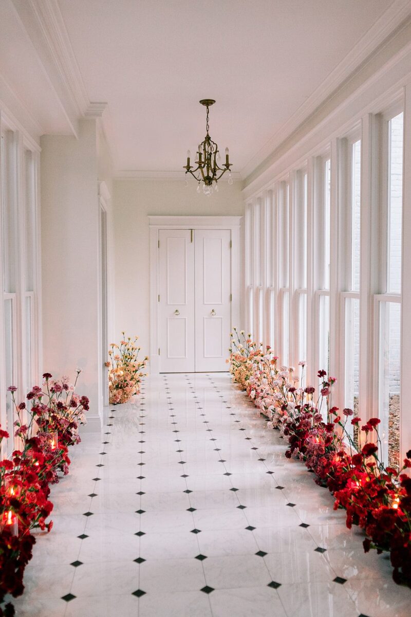 McAlister hallway red flowers