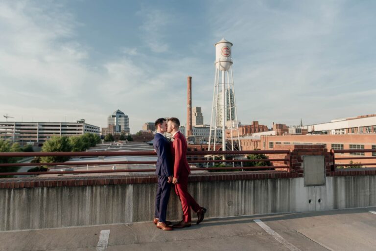 downtown Durham wedding photo American Tobacco Campus