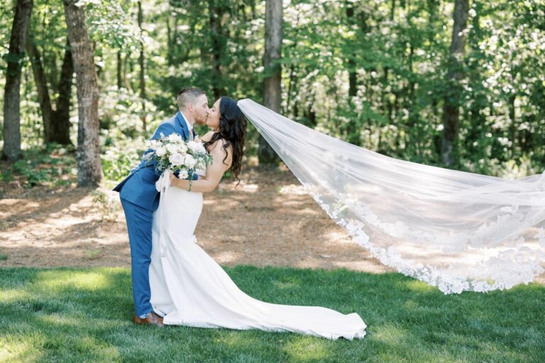 Classic white wedding long flowy veil