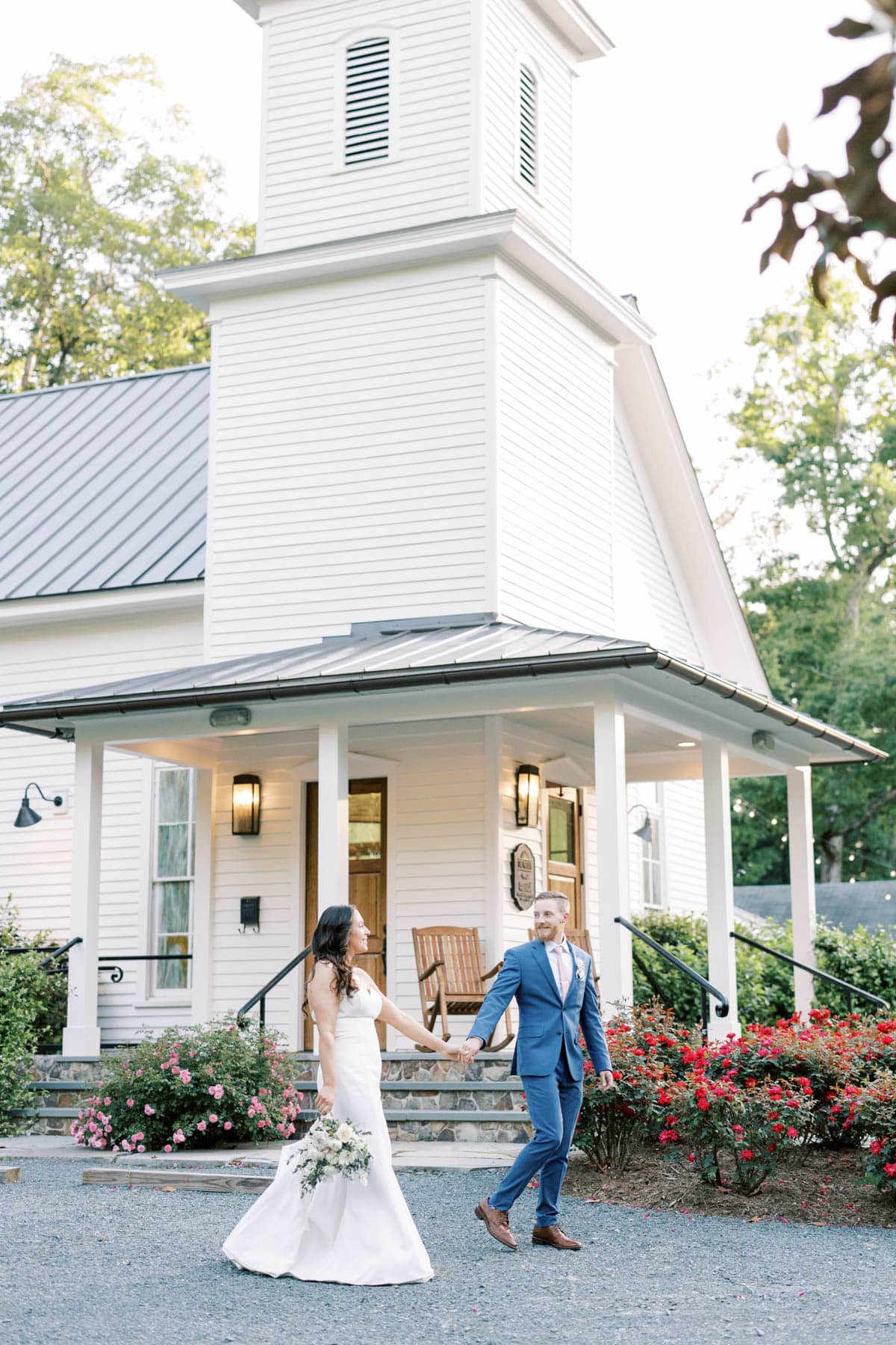 Classic white wedding chapel
