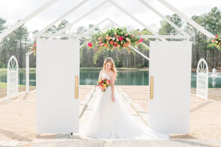 bridal portrait outdoor lake walnut hill summer citrus wedding