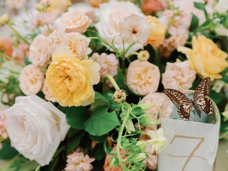 butterfly garden wedding reception decor