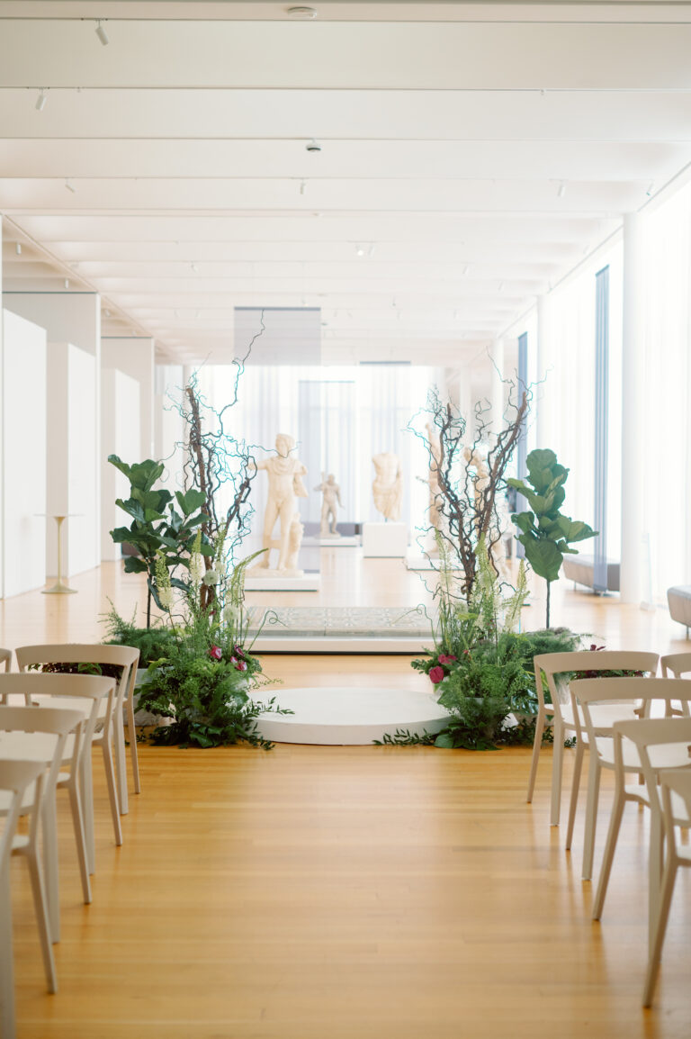 elegant modern art museum wedding