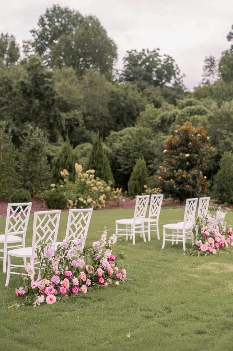 Floral outdoor wedding seating