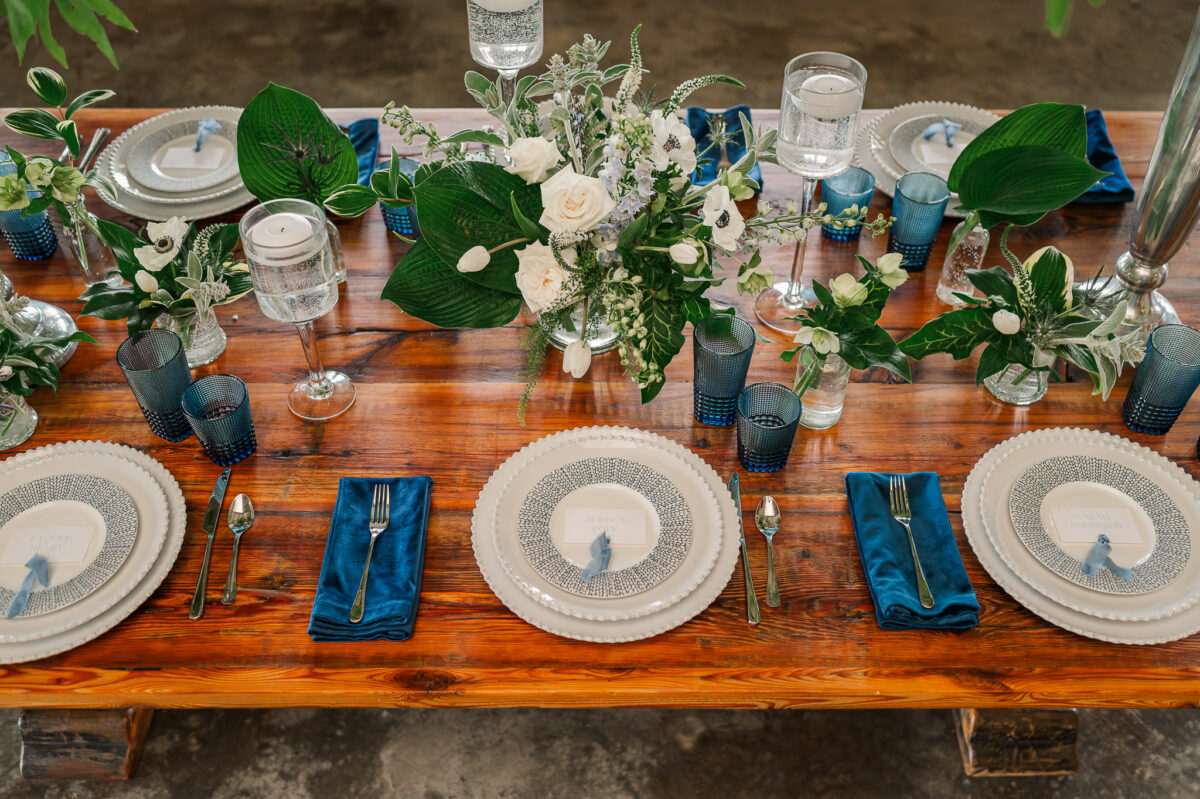 Spring and summer wedding tabletop rentals