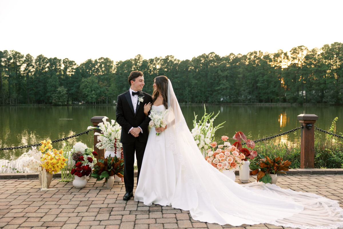 Outdoor wedding florals Raleigh NC