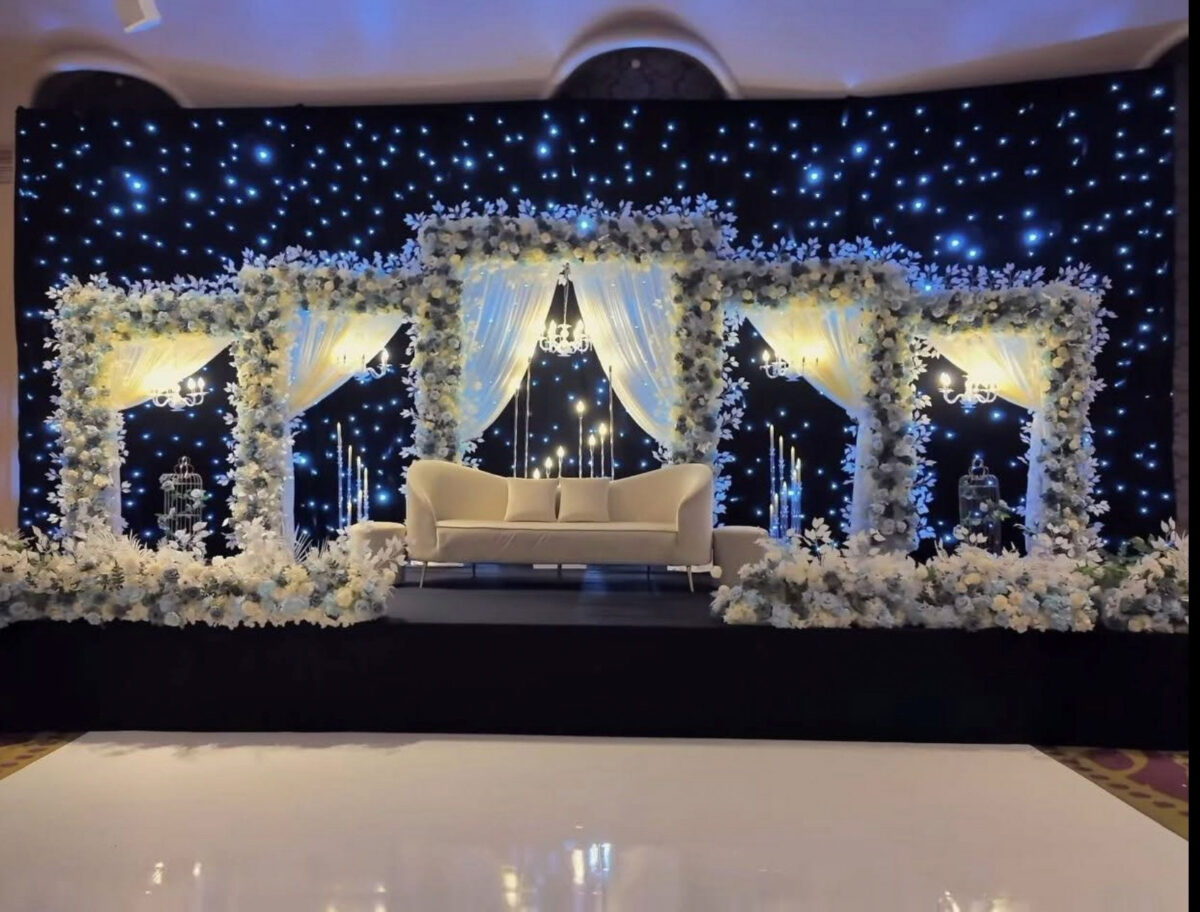 Theatrical wedding decor