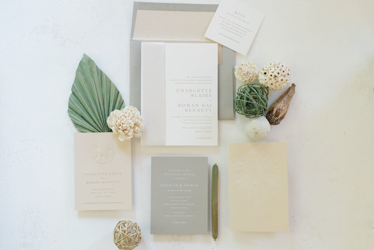 Custom modern wedding invitation suites